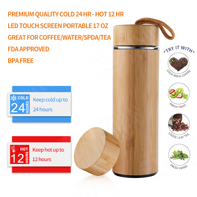 Wholesale Branded Bamboo Coffee Cups Best Insulated Tumbler for Cold Drinks