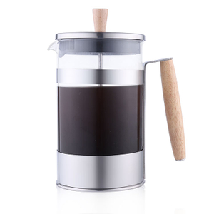 Reusable Wooden Black French Press Filter Coffee Cafetiere
