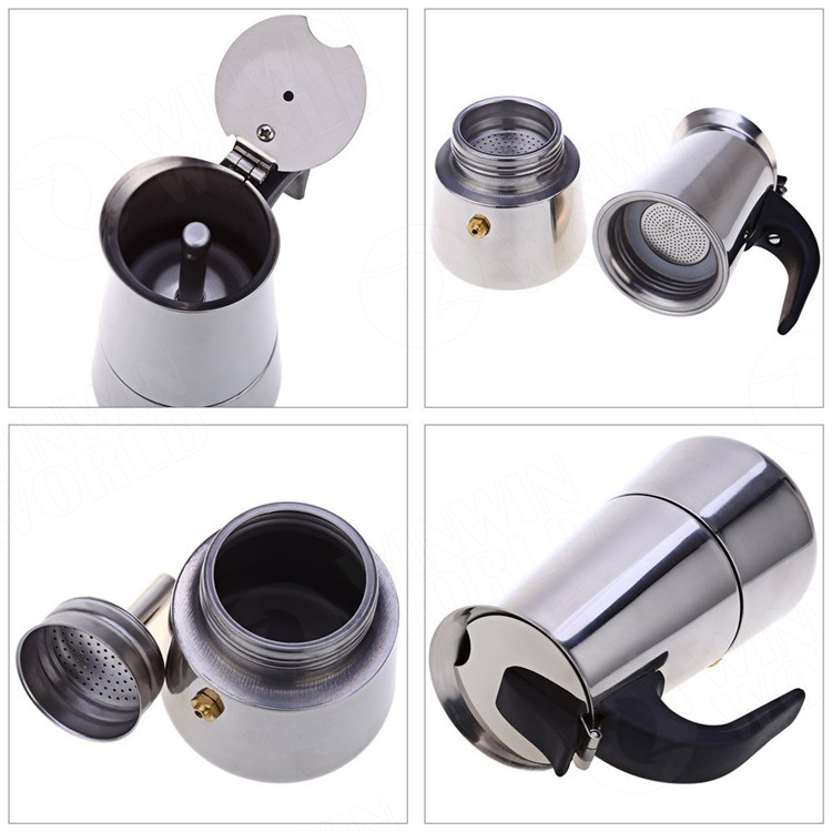 9 Cup 4 Cup 6Cup Italian Stainless Steel Professional Espresso machine portable coffee maker 
