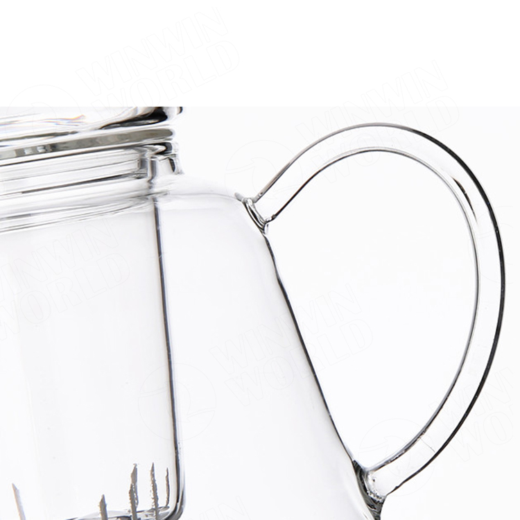 Collapsible Transparent Glass Tea Pot with Handle