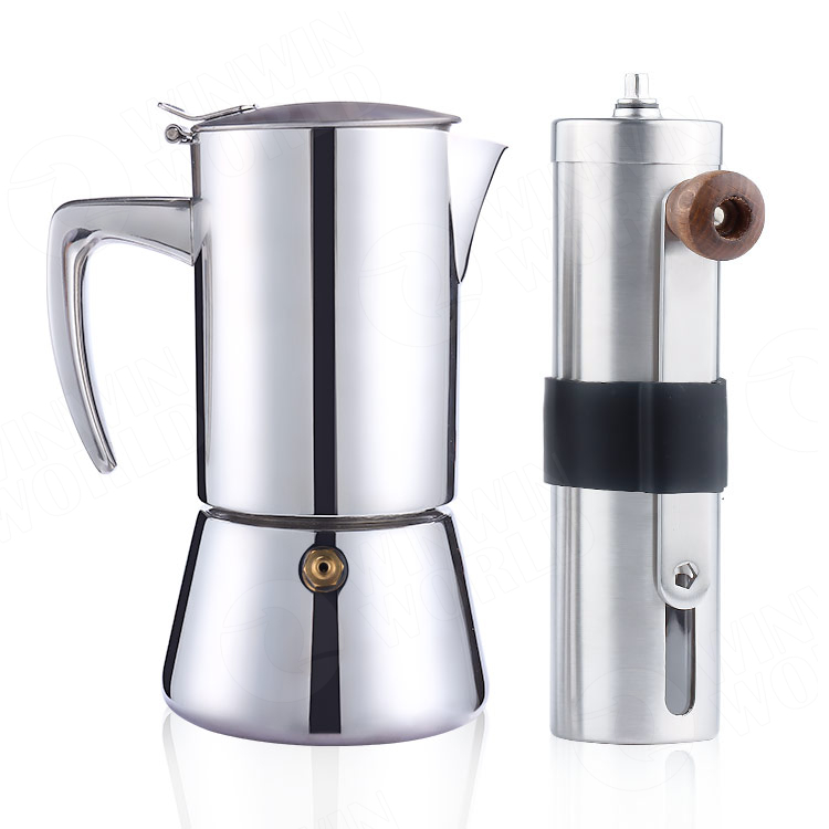 Best Affordable Purple Coffee Maker Double Metal Coffee Pot With Grinder