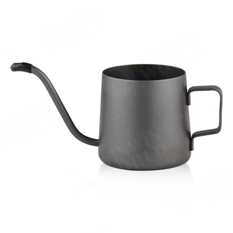 Black Coating Stainless Steel Coffee Pot Long Narrow Gooseneck Drip Spout Handle Stovetop Heating Coffee Kettle Pot