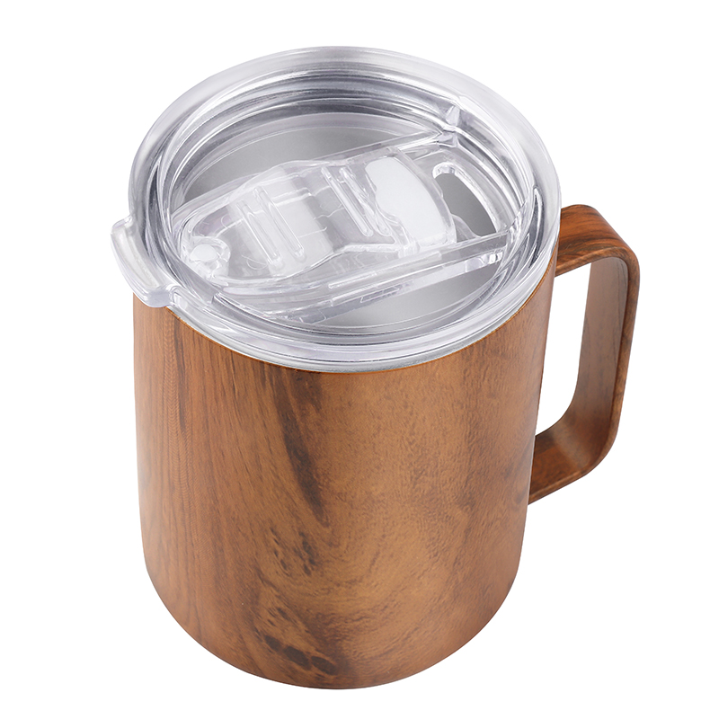Food Grade Reusable Wooden Travel Coffee Drinking Cups with Lids 