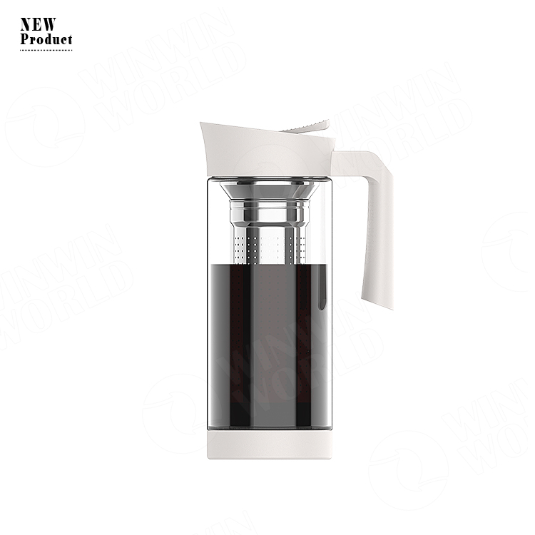 Airtight Cold Brew Iced Coffee Maker (& Iced Tea Maker) with Spout – 1.5L/51oz Ovalware RJ3 Brewing Glass Carafe with Removable Stainless Steel Filter