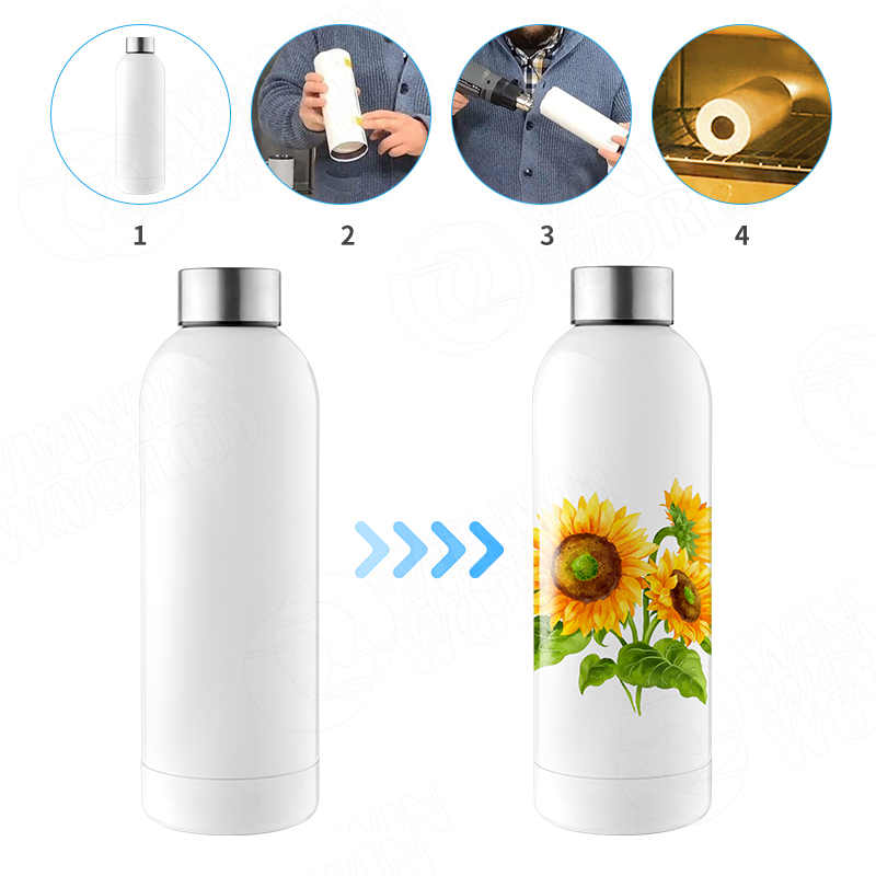 Insulated Stainless Steel Sublimation Blanks Gradient White Stemless Sippy Cup Wine Tumbler with Lid, Birthday Christmas Gifts