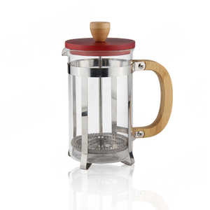 Bamboo Lid Glass Coffee Hand Press Espresso Machine