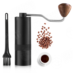 New Wooden Knob Manual Coffee Bean Grinder CNC Burr Aluminum Body Mini Coffee Grinders Single Dose