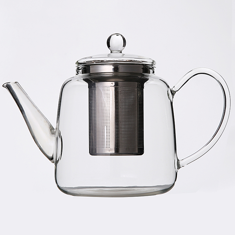 Custom Logo Unique Glass Tea Pot Shape Infuser with Warmer