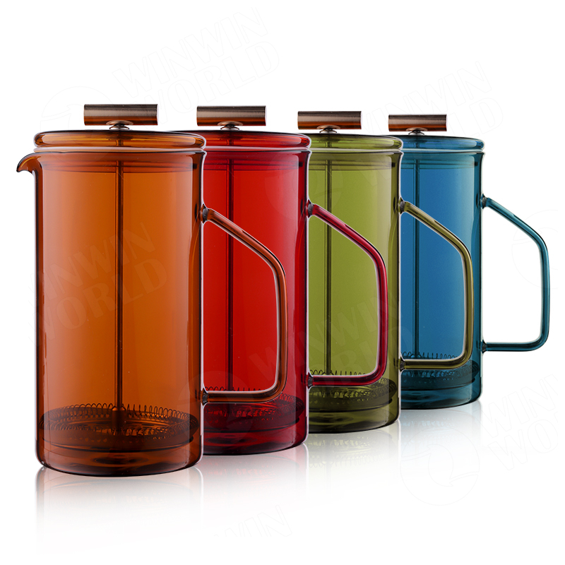 34oz Colored High Borosilicate glass Coffee and Tea Maker Coffee Plunger French Press Coffee pot