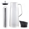 Best Selling Glass Pitcher 1500ML Big Capacity Easy Clean Water Filter Coffee Tea Juice Jug with Stainless Steel Filter
