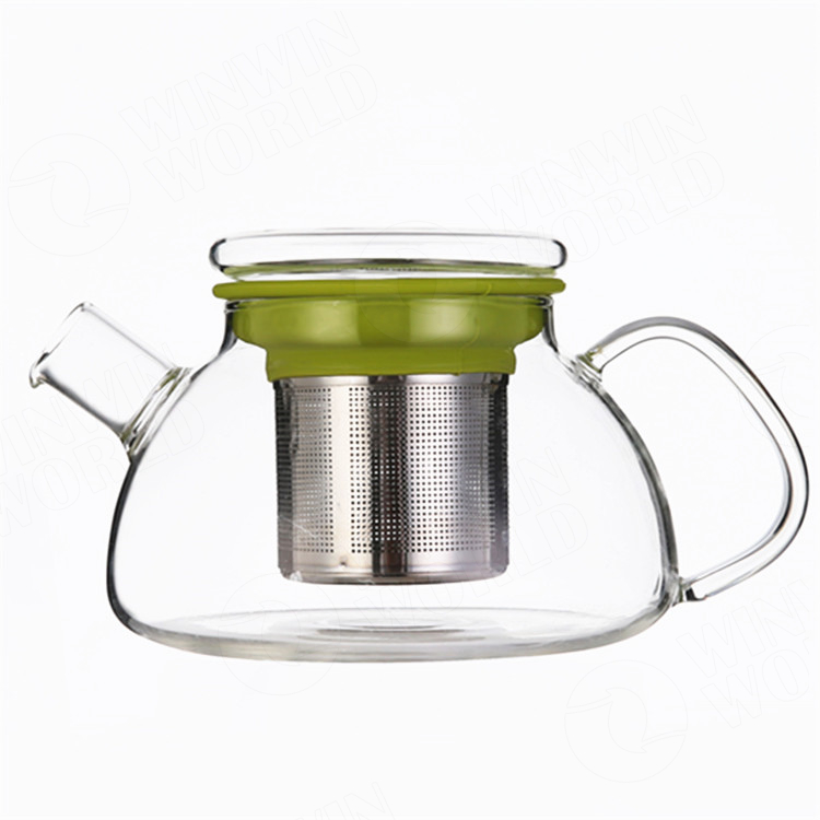 500ml Handmade Clear Glass Tea Pot Big Tea Cup Polka Dots Pot