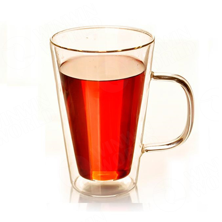 Food Grade Glass Tea Cups Coffee Cup Wine Glass Tumbler with Handle 